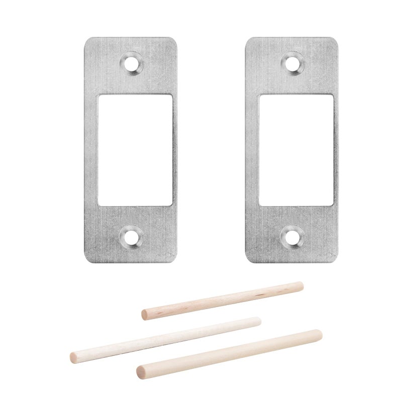 MOSECYOU Deadbolt Restorer Strike Plate Large Version 2-3/4"" x 1-1/8"", Screw Holes Spaced 2-1/8"", 2 Pack, Narrow Side and Large Hole to Fix Deadbolt Sticking - Image 1